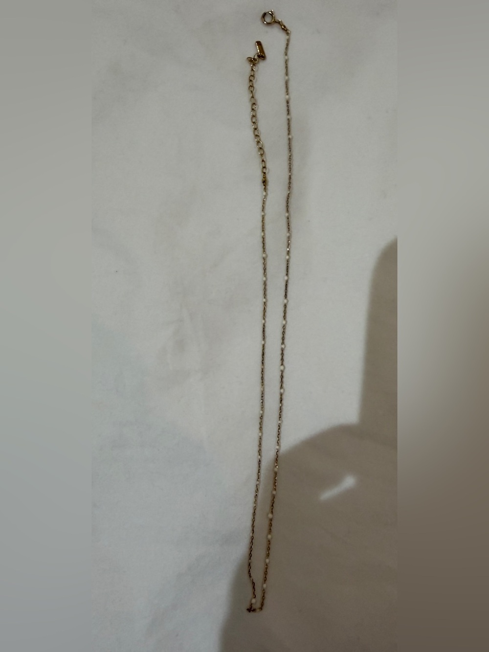 Chan Luu Gold and White Enamel Necklace